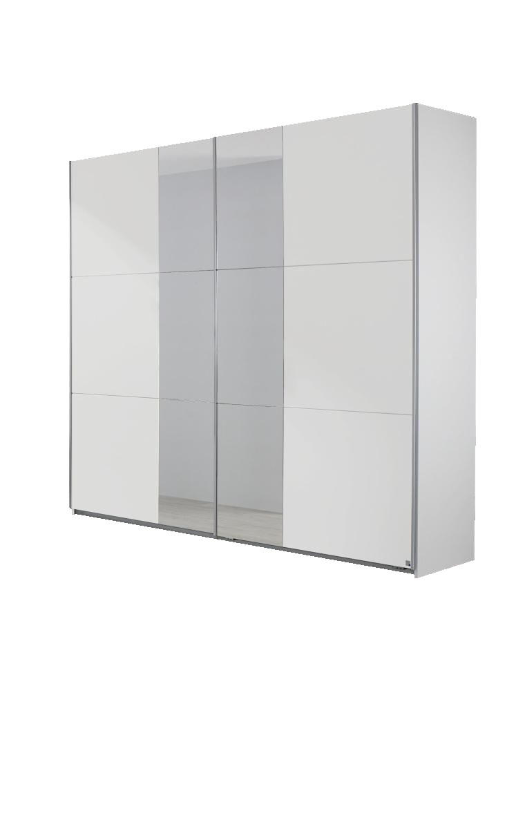 ORMAR S KLIZNIM VRATIMA bijela   - bijela/boje aluminija, Design, drvni materijal/metal (218/210/59cm) - Boxxx