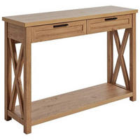 KONSOLENTISCH Eichefarben  - Eichefarben/Schwarz, LIFESTYLE, Holzwerkstoff/Metall (110/34/77cm)