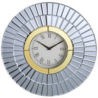 ZIDNI SAT   50/50/4,8 cm       - bijela/siva, Lifestyle, staklo/drvni materijal (50/50/4,8cm) - Xora
