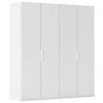 DREHTÜRENSCHRANK 201/223/61 cm,  in Weiß, 4-türig  - Weiß, Basics, Holzwerkstoff/Metall (201/223/61cm) - Novel
