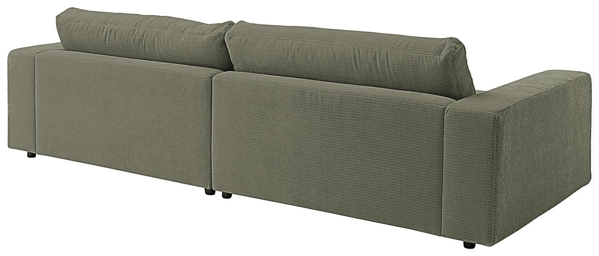 3-SITZER-SOFA in Chenille Grün  - Schwarz/Grün, Design, Kunststoff/Textil (290/86/127cm) - Lomoco