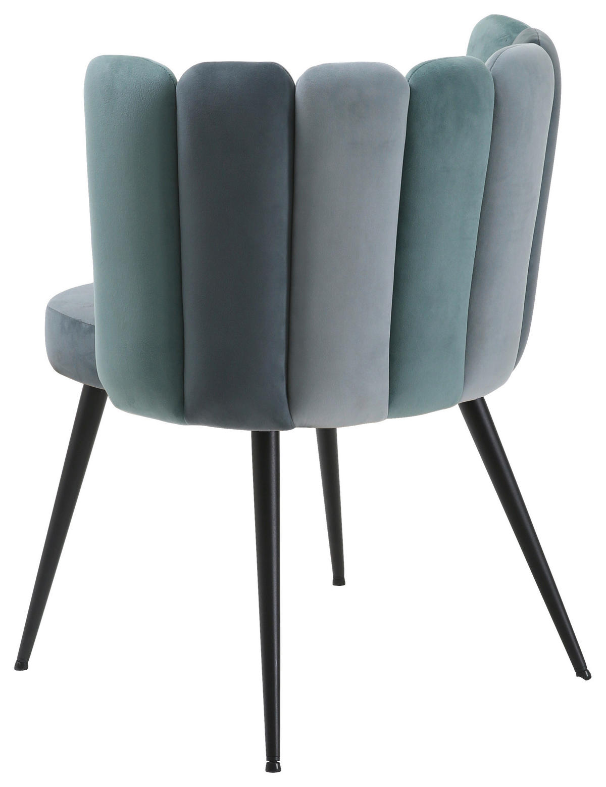 STUHL Samt Blau, Türkis  - Türkis/Blau, Design, Textil/Metall (58,5/79/55,5cm) - home24