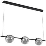 LED-HÄNGELEUCHTE 124/20/215 cm  - Chromfarben/Schwarz, Design, Glas/Kunststoff (124/20/215cm) - Dieter Knoll