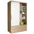 SCHIEBETÜRENSCHRANK 2 -türig Eichefarben, Weiß - Eichefarben/Silberfarben, Design, Holzwerkstoff/Metall (123,6/206,9/63,9cm) - Paidi