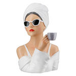 SKULPTUR - Beige/Weiß, Trend, Kunststoff (19/28/16,5cm) - Ambia Home