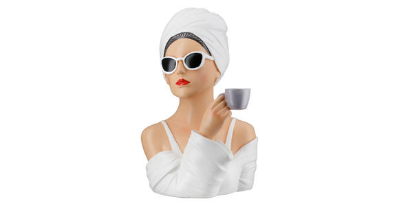 SKULPTUR - Beige/Weiß, Trend, Kunststoff (19/28/16,5cm) - Ambia Home