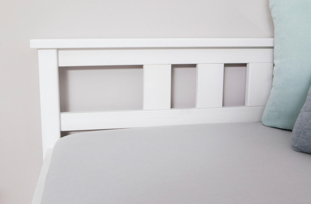 BETT 90/200 cm  in Weiß  - Weiß, KONVENTIONELL, Holz (90/200cm) - MID.YOU