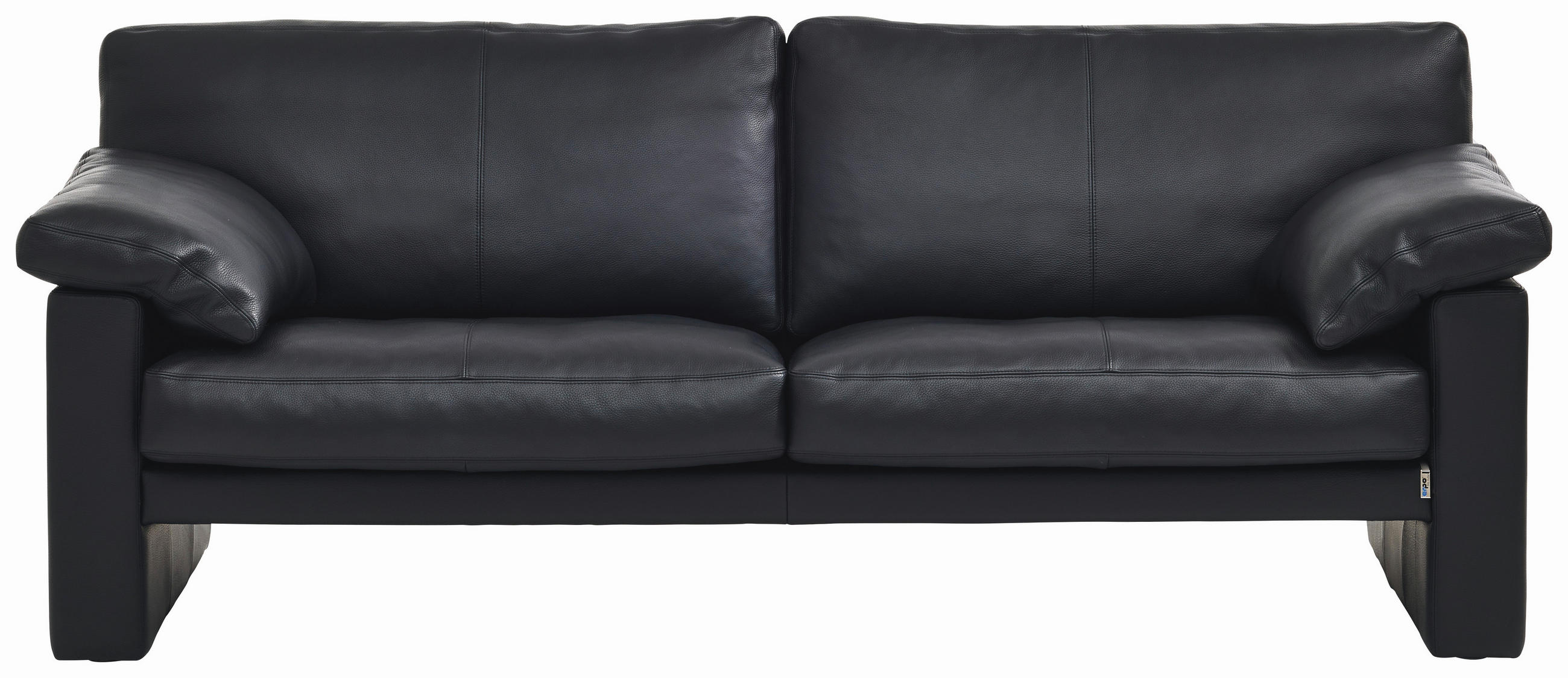 2-SITZER-SOFA Schwarz Echtleder  - Schwarz, Design, Leder (210/81-84/87cm) - Erpo