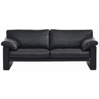 2-SITZER-SOFA Schwarz Echtleder  - Schwarz, Design, Leder (210/81-84/87cm) - Erpo