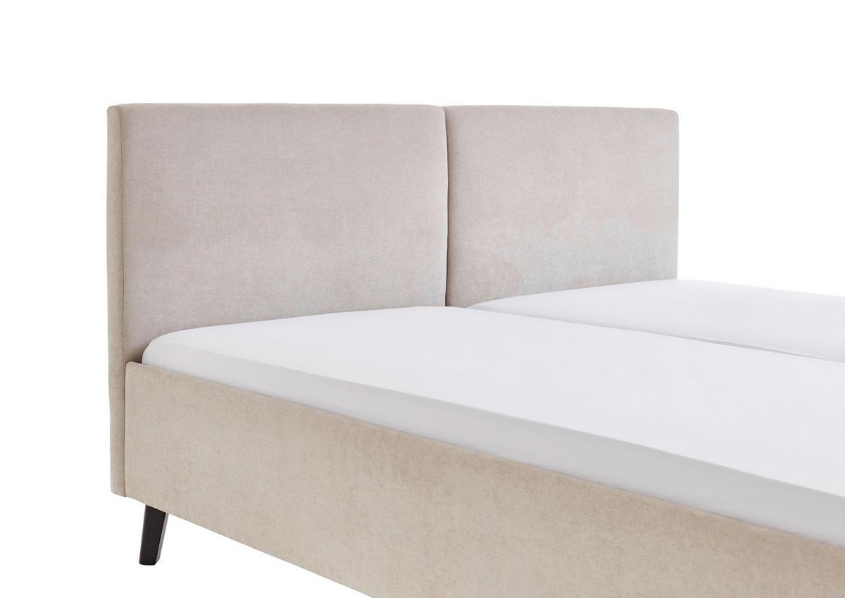 POLSTERBETT 180/200 cm  in Beige  - Beige/Schwarz, Basics, Holz/Textil (180/200cm) - Boxxx