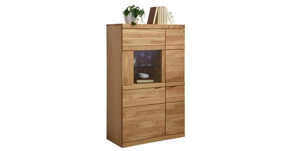 HIGHBOARD - Eichefarben, KONVENTIONELL, Glas/Holz (90/140/40,6cm) - Cantus