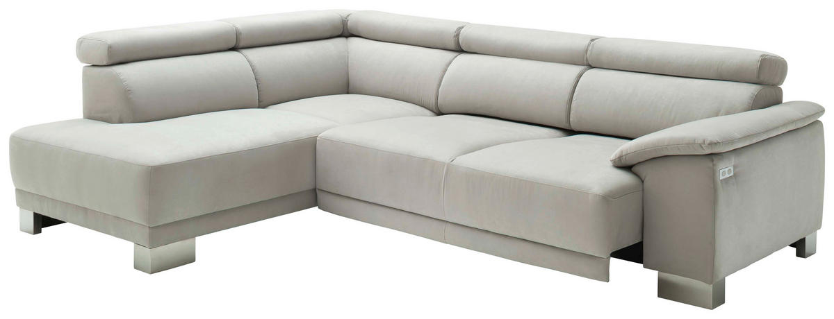ECKSOFA in Mikrofaser Gelb, Orange  - Chromfarben/Gelb, Design, Holz/Textil (205/270cm) - Pure Home Lifestyle
