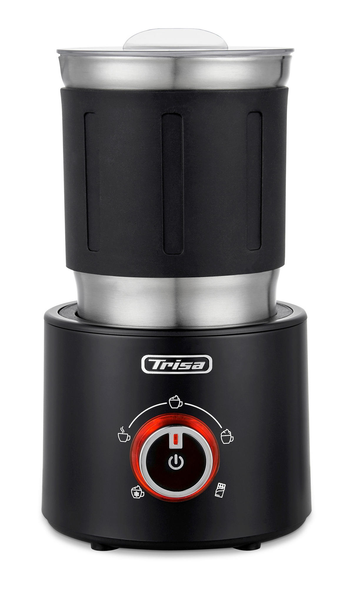 MILCHSCHÄUMER  - Silberfarben/Schwarz, Basics, Kunststoff (12,2/22,7cm) - Trisa Electronics