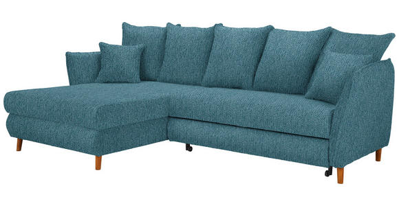 ECKSOFA in Webstoff Blau  - Blau/Eichefarben, KONVENTIONELL, Holz/Textil (284/162cm) - Carryhome