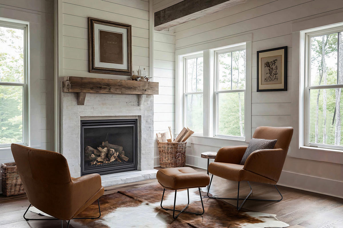 SESSELSET Echtleder Cognac  - Cognac/Kirschrot, Design, Leder/Metall (67/87/74cm) - Livetastic