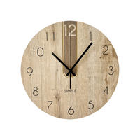 WANDUHR Schwarz, Eichefarben  - Eichefarben/Schwarz, Basics, Holz/Kunststoff (36cm)