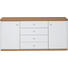 SIDEBOARD Asteiche furniert lackiert, matt Eichefarben, Weiß - Eichefarben/Silberfarben, KONVENTIONELL, Holz/Holzwerkstoff (166/79/41cm) - Venda