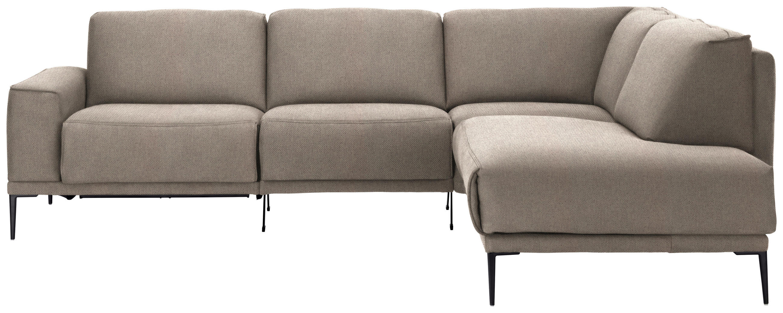 ECKSOFA in Flachgewebe Hellrosa, Hellbraun  - Hellbraun/Hellrosa, Design, Textil/Metall (260/210cm) - Johann Jakob
