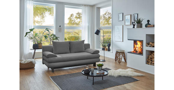 SCHLAFSOFA Cord Grau  - Schwarz/Grau, KONVENTIONELL, Kunststoff/Textil (196/77/92cm) - Carryhome