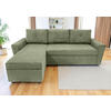 ECKSOFA TERMOLI in Cord Mintgrün  155/231 cm  - Schwarz/Mintgrün, Design, Kunststoff/Textil (155/231cm) - MID.YOU