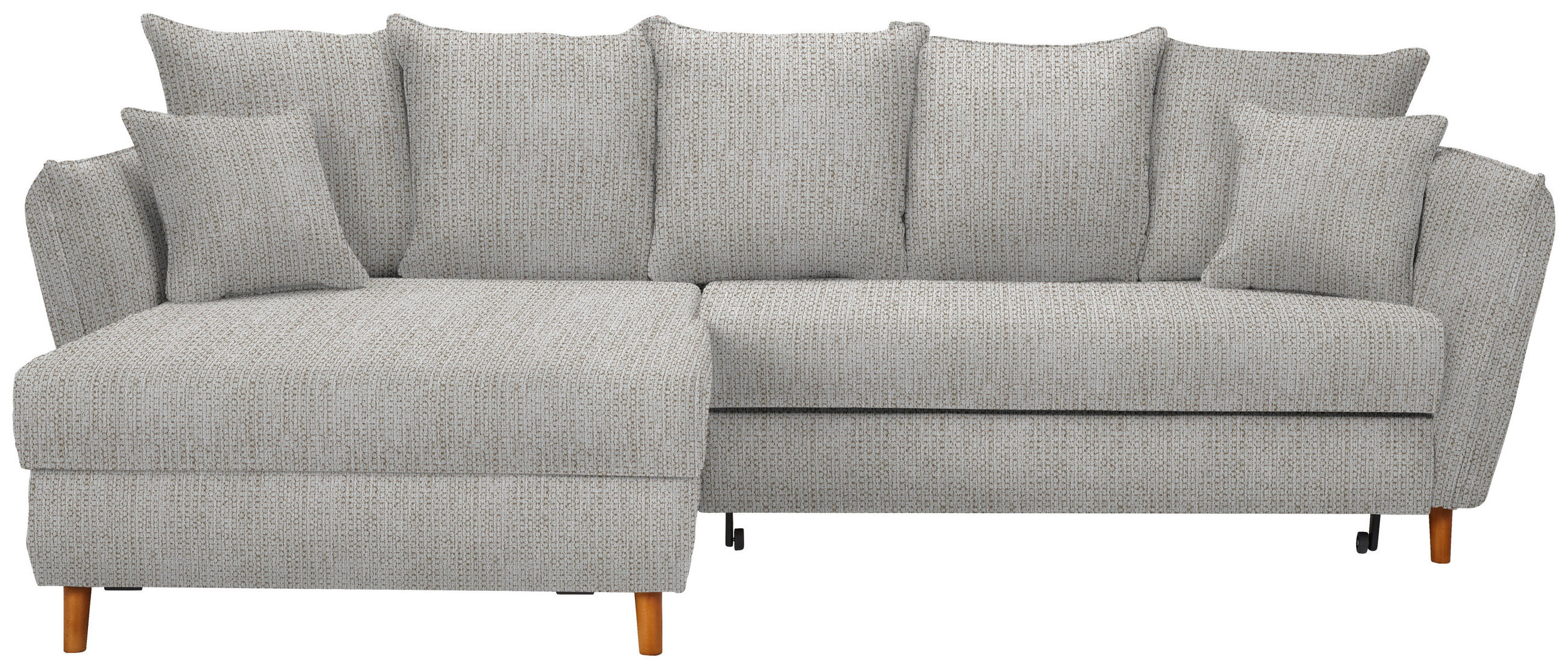 ECKSOFA in Webstoff Beige  - Eichefarben/Beige, Konventionell, Holz/Textil (284/162cm) - Carryhome