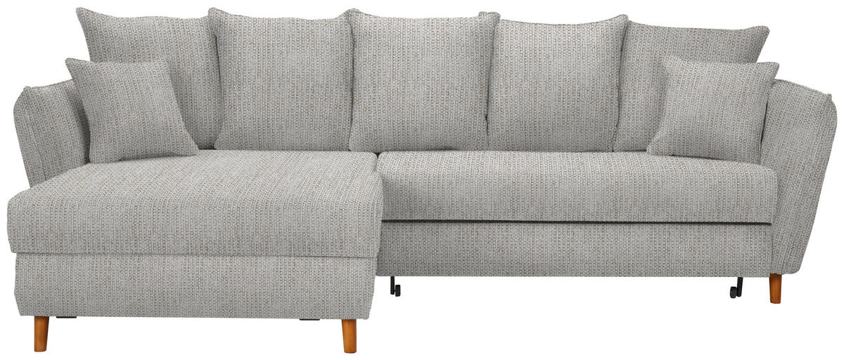 HÖRNSOFFA i vävt tyg beige  - beige/ekfärgad, Klassisk, trä/textil (284/162cm) - MID.YOU