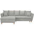 ECKSOFA in Webstoff Beige  284/162 cm  - Eichefarben/Beige, KONVENTIONELL, Holz/Textil (284/162cm) - Carryhome