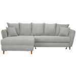 ECKSOFA in Webstoff Beige  284/162 cm  - Eichefarben/Beige, KONVENTIONELL, Holz/Textil (284/162cm) - Carryhome