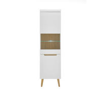 VITRINE in Weiß, Eichefarben  - Eichefarben/Weiß, Design, Holzwerkstoff (50/197/40cm) - MID.YOU