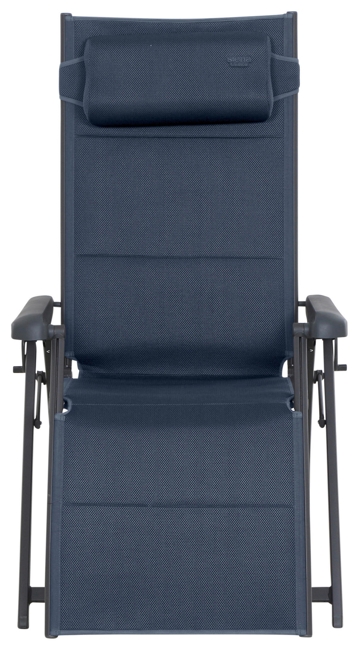 GARTEN-RELAXSESSEL 69/124/84 cm  - Anthrazit/Dunkelblau, KONVENTIONELL, Textil/Metall (69/124/84cm) - Siena Garden