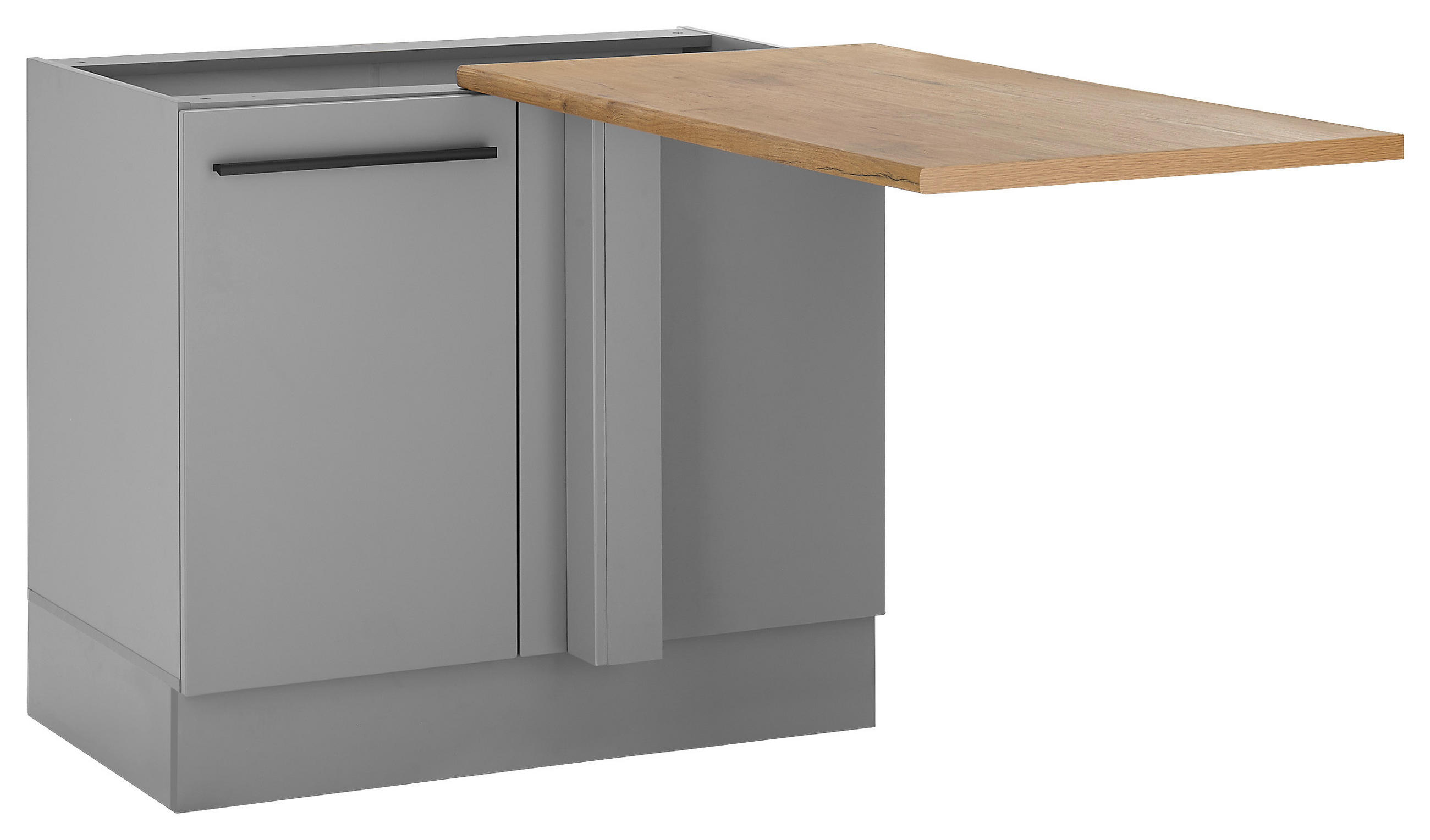 ECKUNTERSCHRANK 110/90/60 cm  - Eichefarben/Schwarz, Design, Holzwerkstoff/Kunststoff (110/90/60cm) - MID.YOU