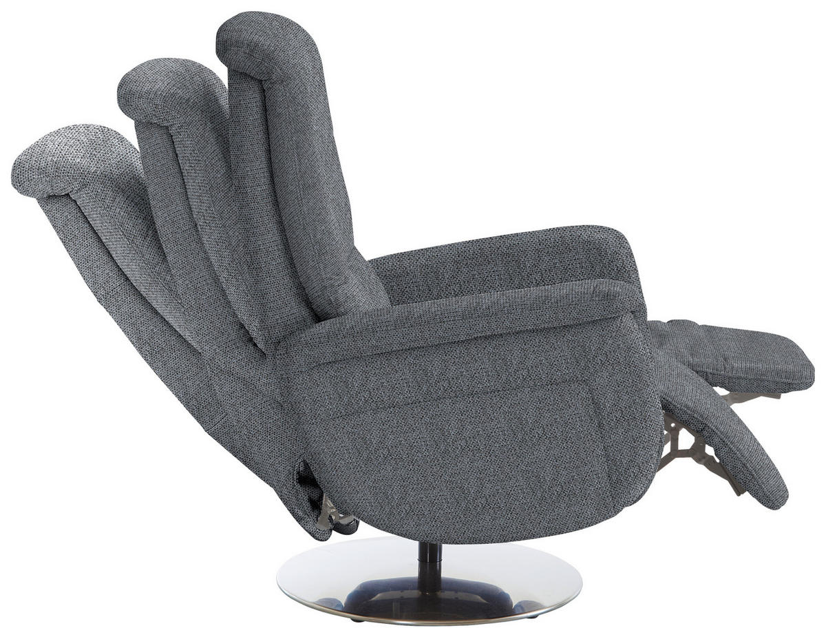 RELAXSESSEL Textil Anthrazit  - Edelstahlfarben/Anthrazit, Konventionell, Textil/Metall (79/112/94cm) - Beldomo Premium