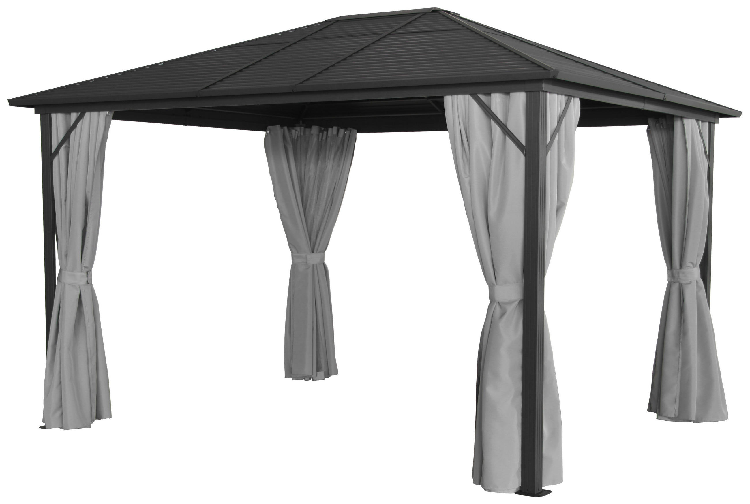 PAVILON 365/260/300 cm  - fekete/antracit, Basics, textil/fém (365/260/300cm) - Ambia Garden