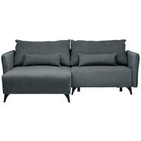 ECKSOFA Dunkelgrau Cord  - Dunkelgrau/Schwarz, Design, Textil/Metall (175/254cm) - Stylife