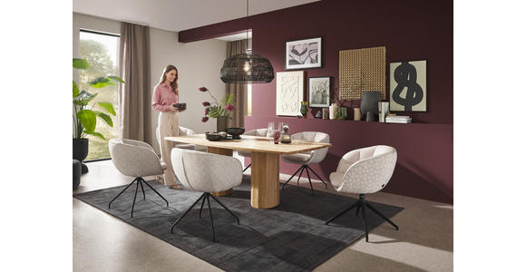 ESSTISCH      - Eiche Bianco, Design, Holz (220/110/76cm) - Dieter Knoll
