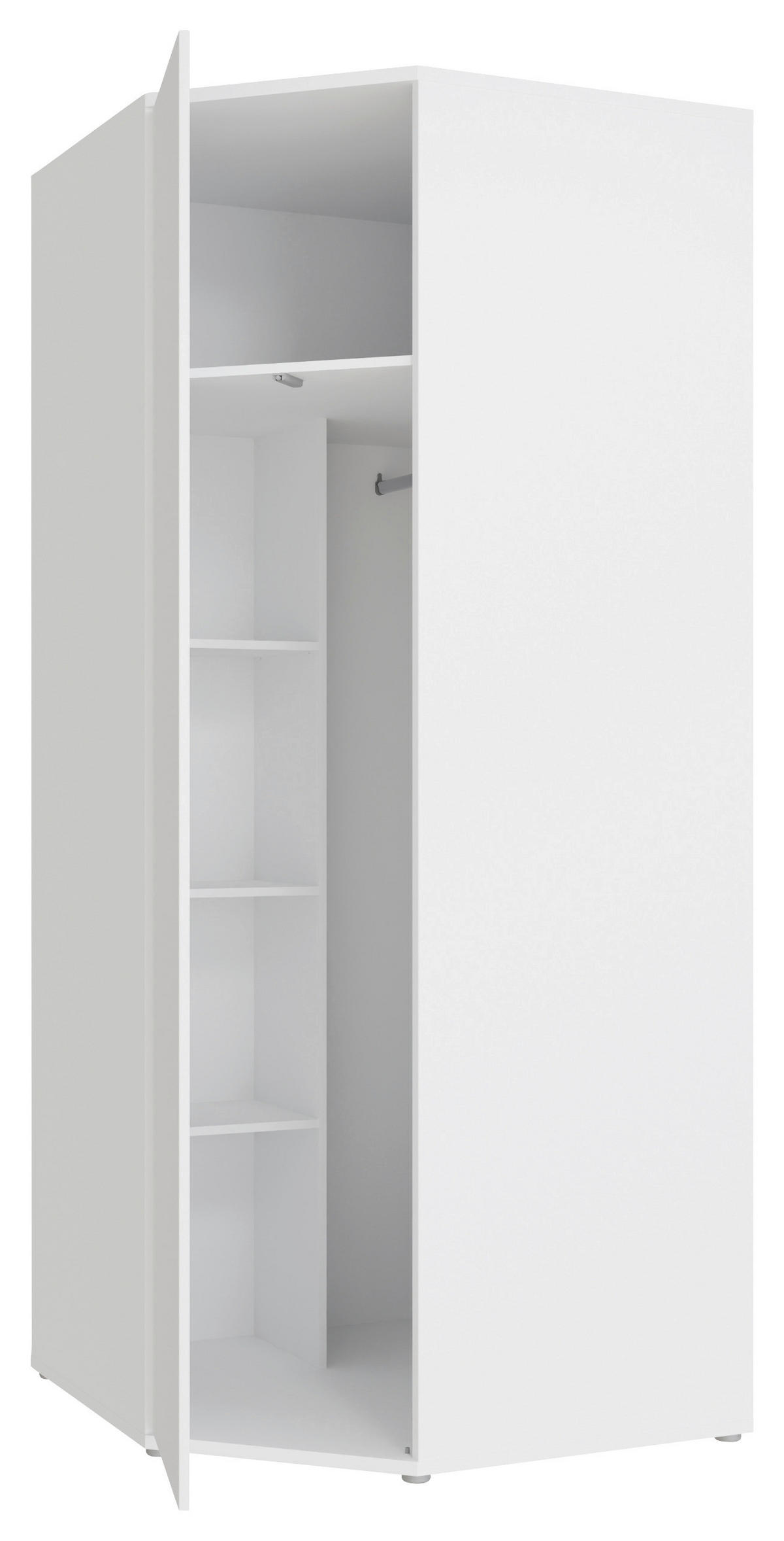ECKKLEIDERSCHRANK 92/214/92 cm Weiß  - Weiß, Trend, Holzwerkstoff (92/214/92cm) - Carryhome