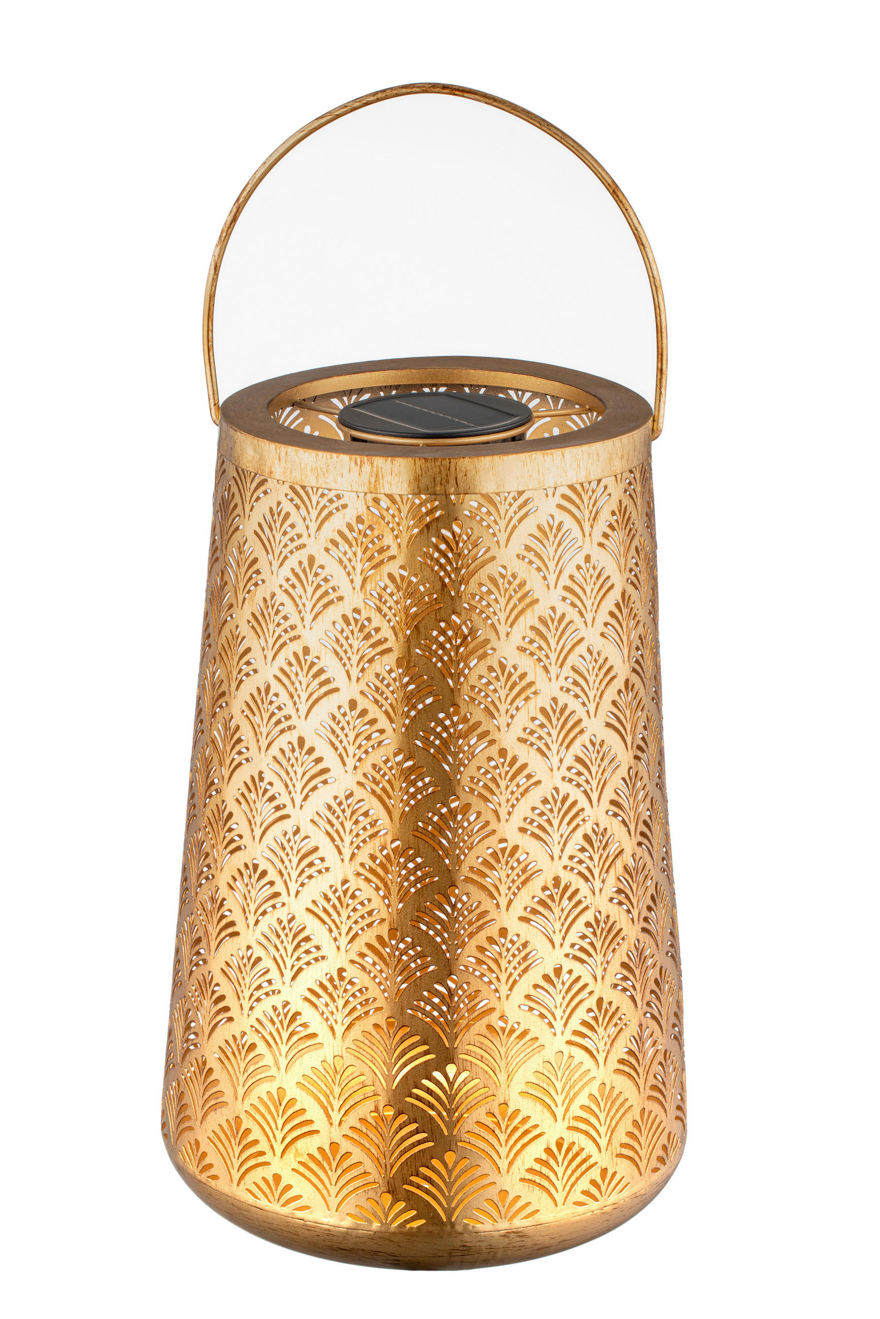 SOLARLEUCHTE Marakesh 27/42 cm  - Goldfarben, Design, Kunststoff/Metall (27/42cm) - Ambia Garden