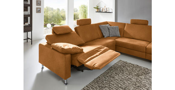 ECKSOFA in Mikrofaser Hellbraun 275/242 cm - Hellbraun/Alufarben, Design, Textil/Metall (275/242cm) - Dieter Knoll