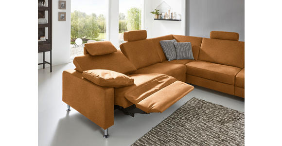 ECKSOFA in Mikrofaser Hellbraun  - Hellbraun/Alufarben, Design, Textil/Metall (275/242cm) - Dieter Knoll