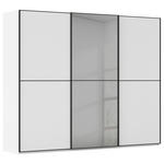 SCHWEBETÜRENSCHRANK  in Weiß  - Schwarz/Weiß, KONVENTIONELL, Glas/Holzwerkstoff (242/223/68cm) - Novel