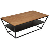 COUCHTISCH Wildeiche massiv 100/60/40 cm rechteckig Schwarz, Wildeiche  - Wildeiche/Schwarz, Trend, Holz/Metall (100/60/40cm) - Boxxx