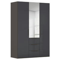 DREHTÜRENSCHRANK in Graphitfarben  - Graphitfarben, Basics, Glas/Holzwerkstoff (151/223/61cm) - Novel