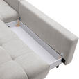 ECKSOFA in Chenille Hellgrau  - Hellgrau/Schwarz, MODERN, Textil/Metall (182/290cm) - Hom`in