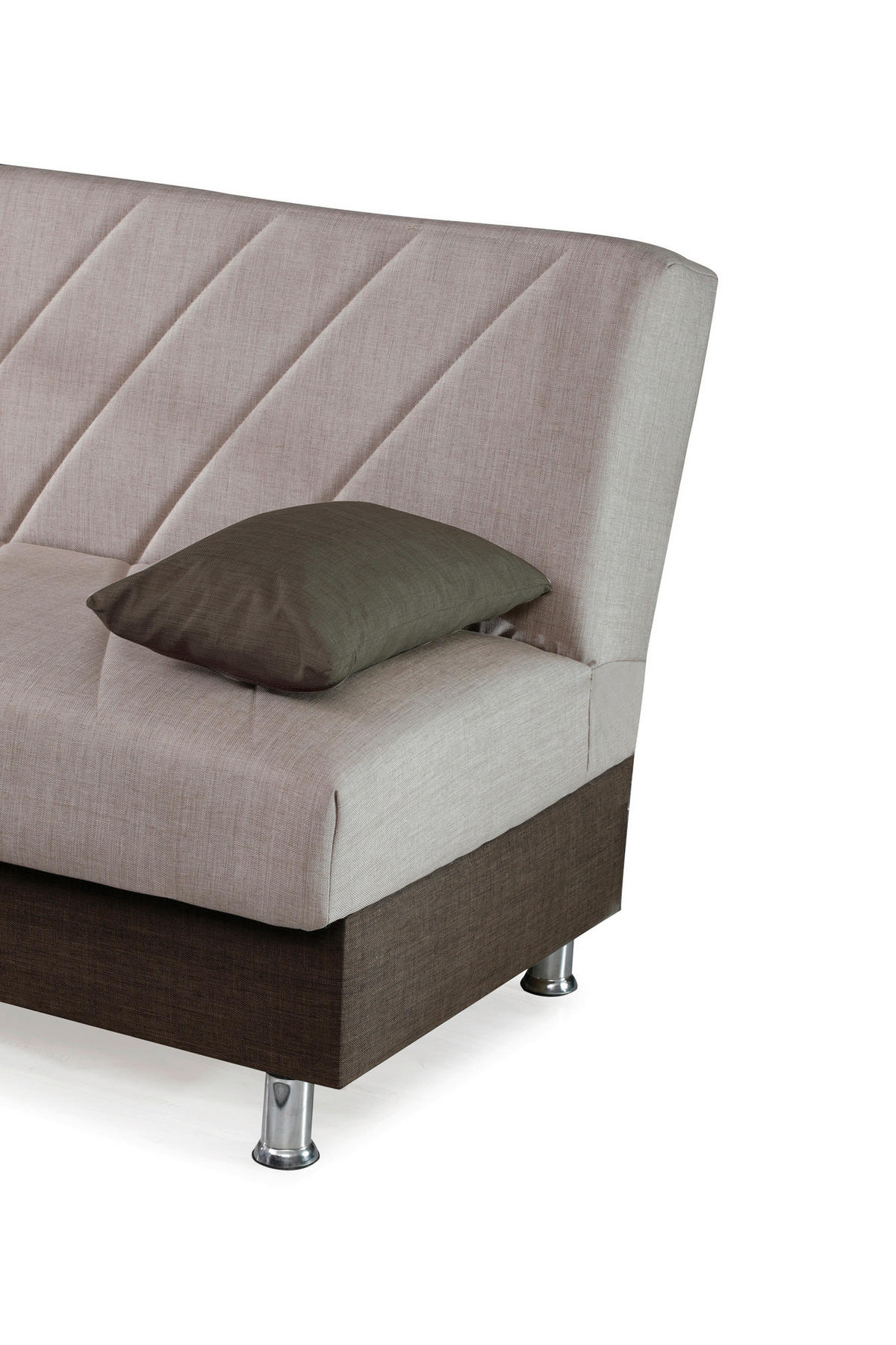 SCHLAFSOFA  in Webstoff Beige  - Chromfarben/Beige, Design, Kunststoff/Textil (190/82/82cm) - Livetastic