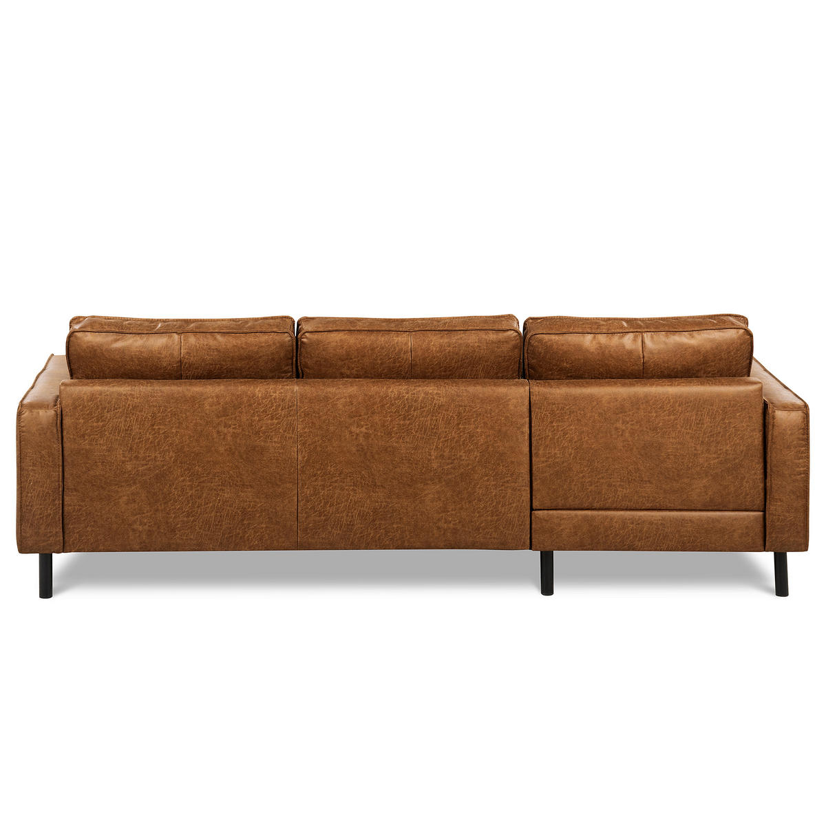 ECKSOFA Hellbraun Echtleder Lederlook Bettkasten, Schlaffunktion, Rücken echt  - Hellbraun/Schwarz, Design, Leder/Textil (166/238cm) - Livetastic