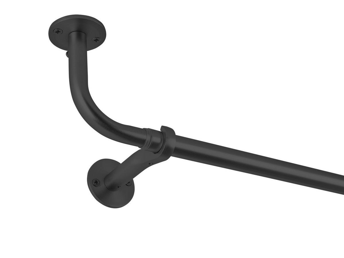 VORHANGSTANGENSET  120 cm  - Schwarz, Design, Metall (120cm)