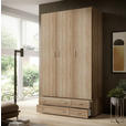 DREHTÜRENSCHRANK  in Sonoma Eiche  - Alufarben/Sonoma Eiche, KONVENTIONELL, Holzwerkstoff/Kunststoff (121/176/51cm) - Carryhome