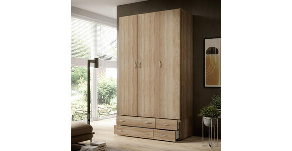 DREHTÜRENSCHRANK in Sonoma Eiche - Alufarben/Sonoma Eiche, KONVENTIONELL, Holzwerkstoff/Kunststoff (121/176/51cm) - Carryhome