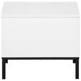 NACHTSCHRANK 49/43/35 cm  - Schwarz/Weiß, Design, Holzwerkstoff/Metall (49/43/35cm) - Hom`in