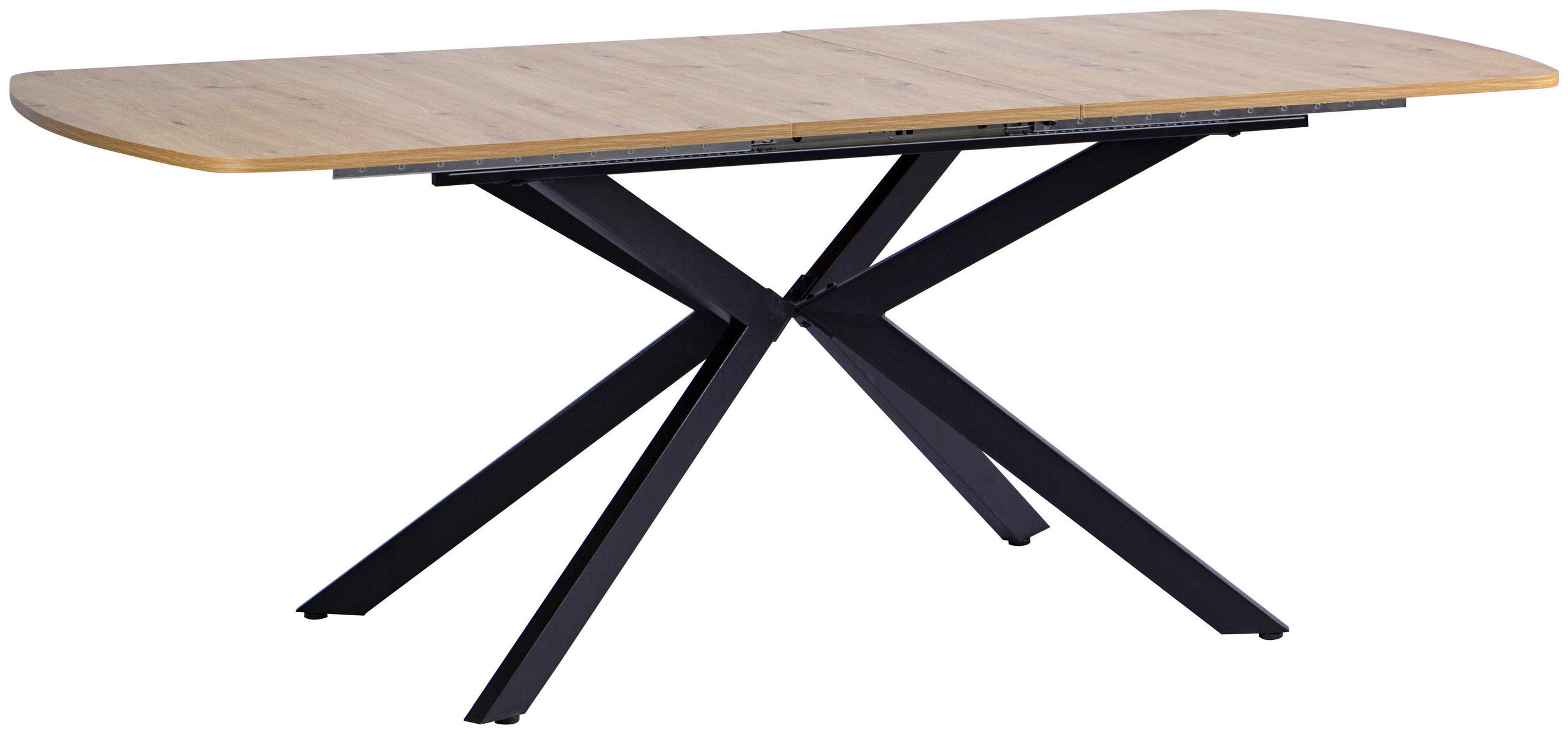 ESSTISCH in Metall, Holzwerkstoff  - Schwarz/Eiche Artisan, KONVENTIONELL, Holzwerkstoff/Metall (160-200/75/90cm) - MID.YOU